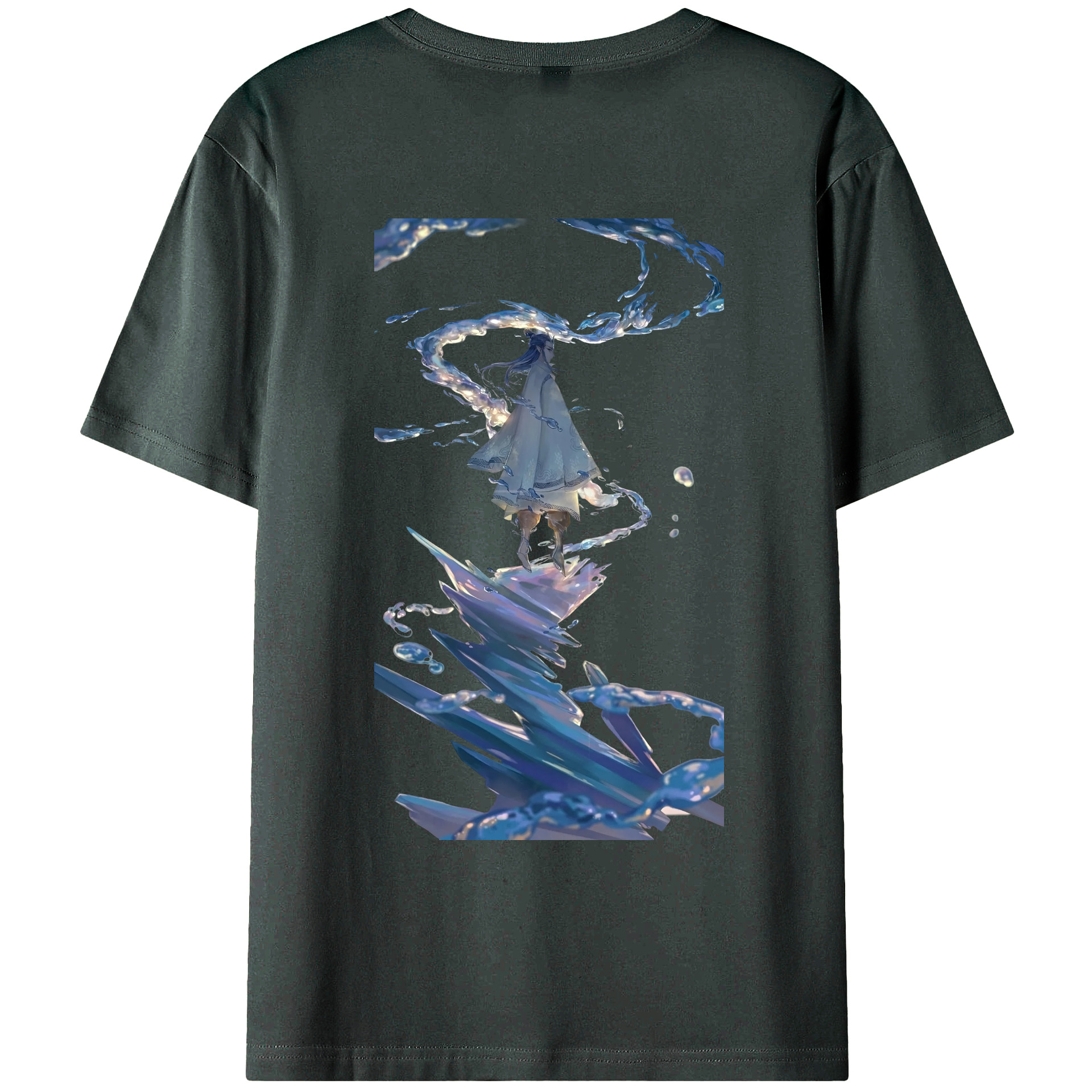 （画像用） Ne Zha 2 ナタ 魔童の大暴れ 綿100％ メンズ半袖Tシャツ（バックプリント） 通気性